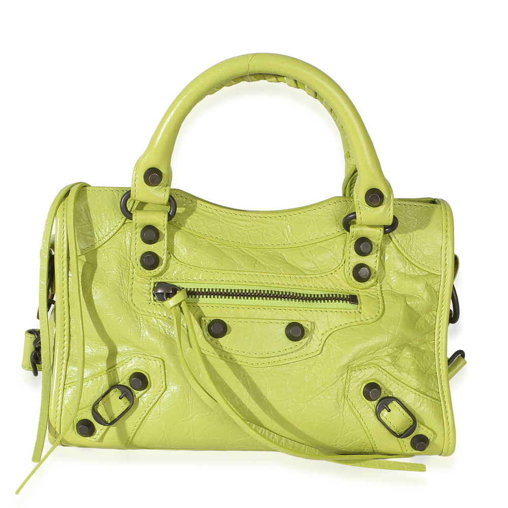 Balenciaga Pistache Agneau Arena Classic Hardware Mini Le City Bag